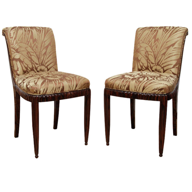 Pair of Art Deco Side Chairs by Leleu