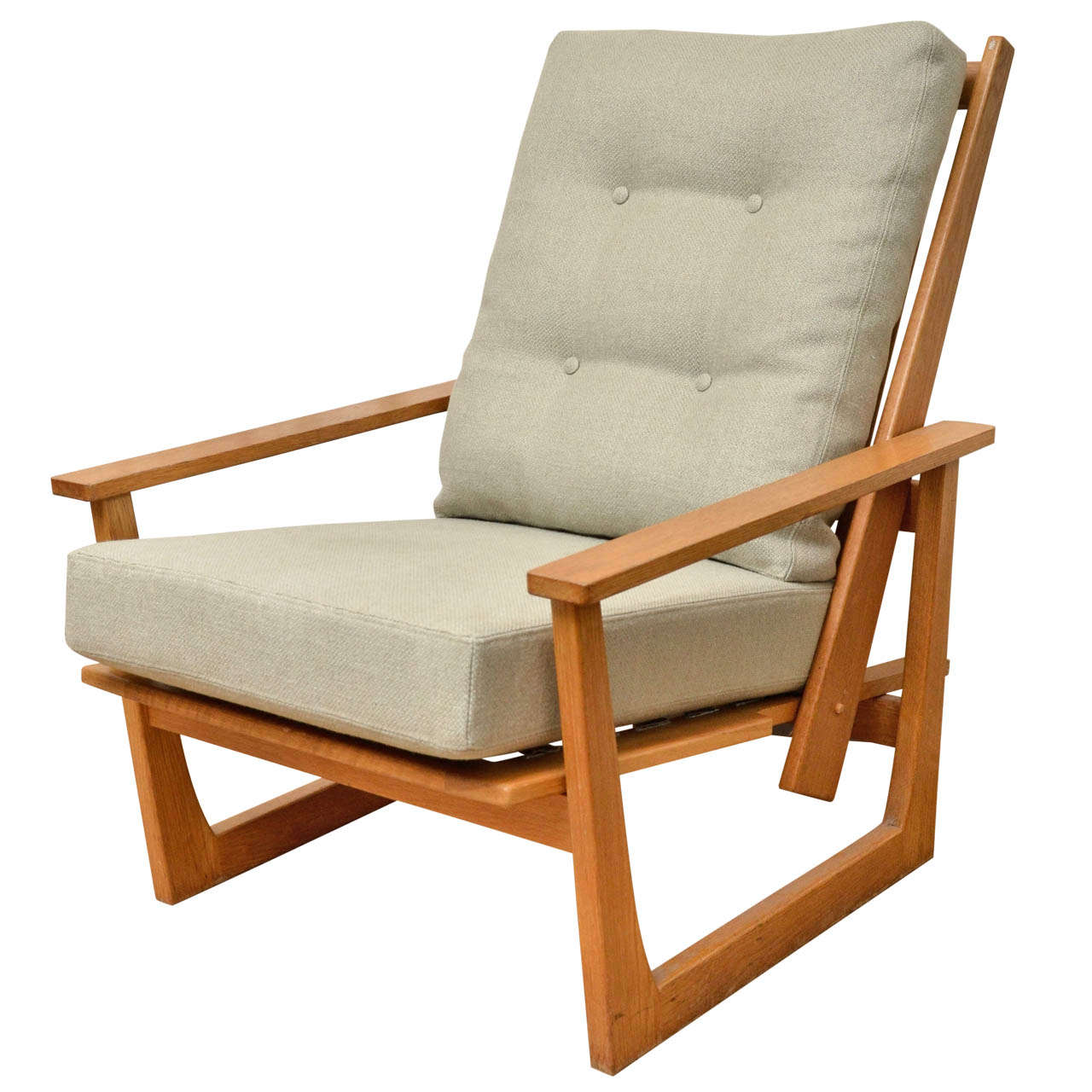 Reclining Wooden Lounge Chair at 1stdibs