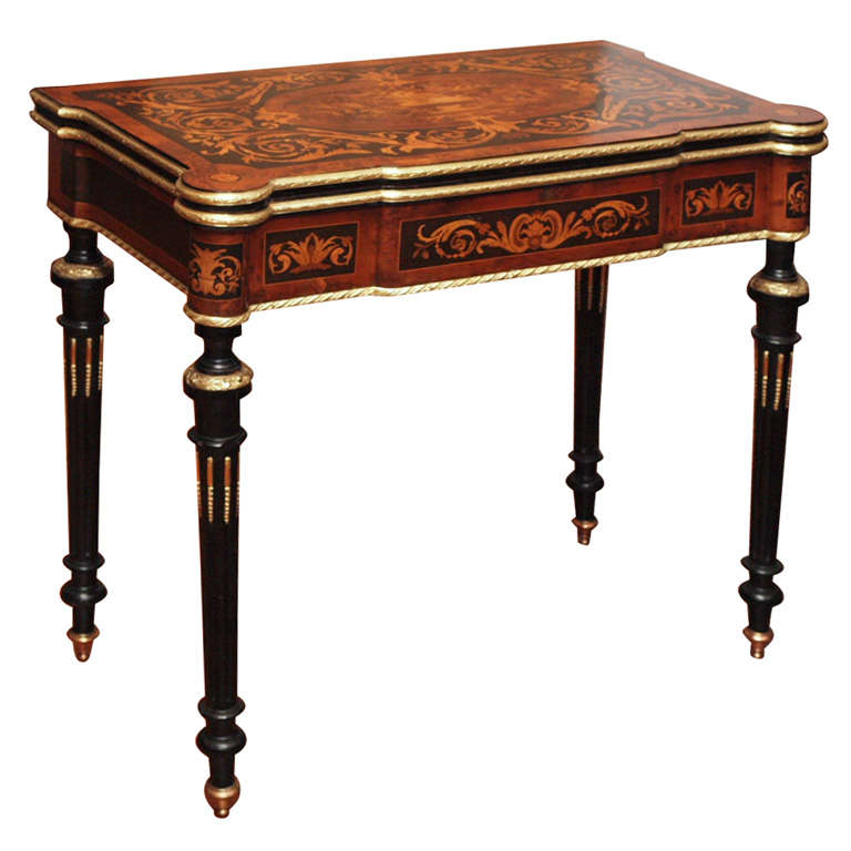 Antique French Napoleon III Console Game Table at 1stdibs