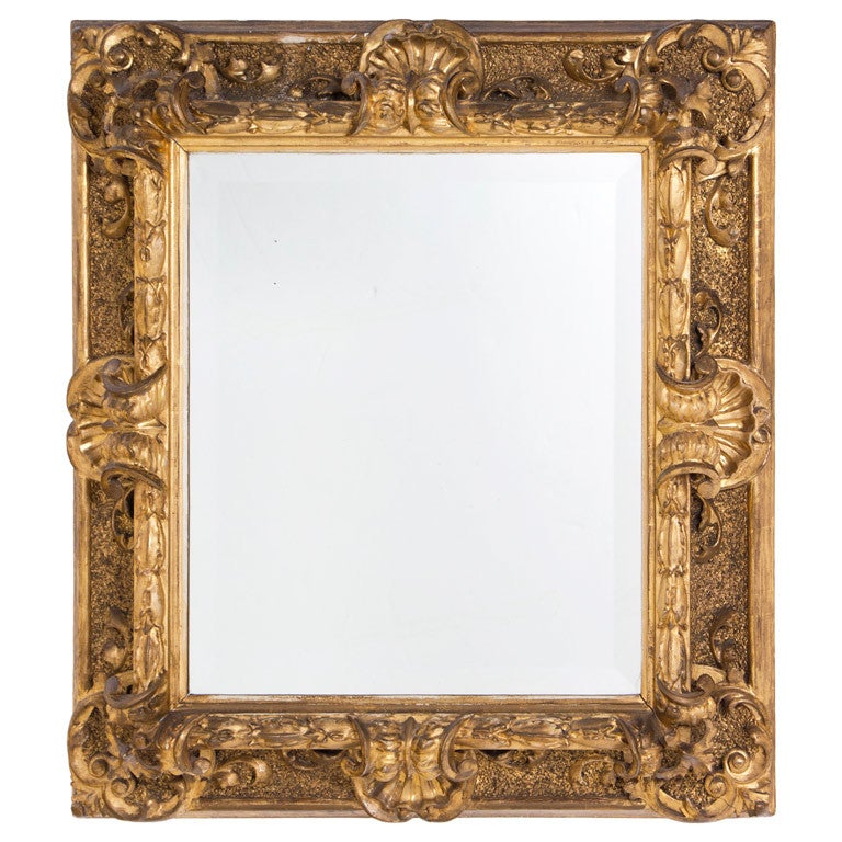 Antique Italian Baroque Style Giltwood Mirror | Vintage And