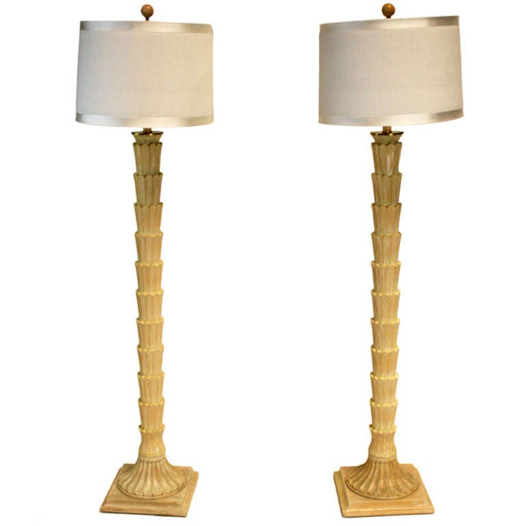 Pair of Faux Palm Tree Floor Lamps at 1stdibs