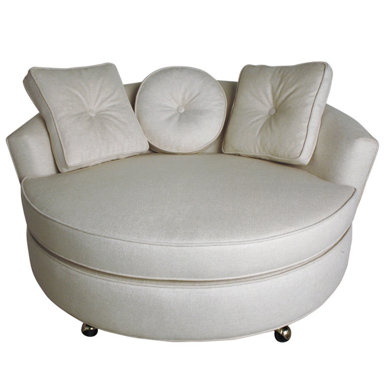Oversized Round Lounge Chair at 1stdibs