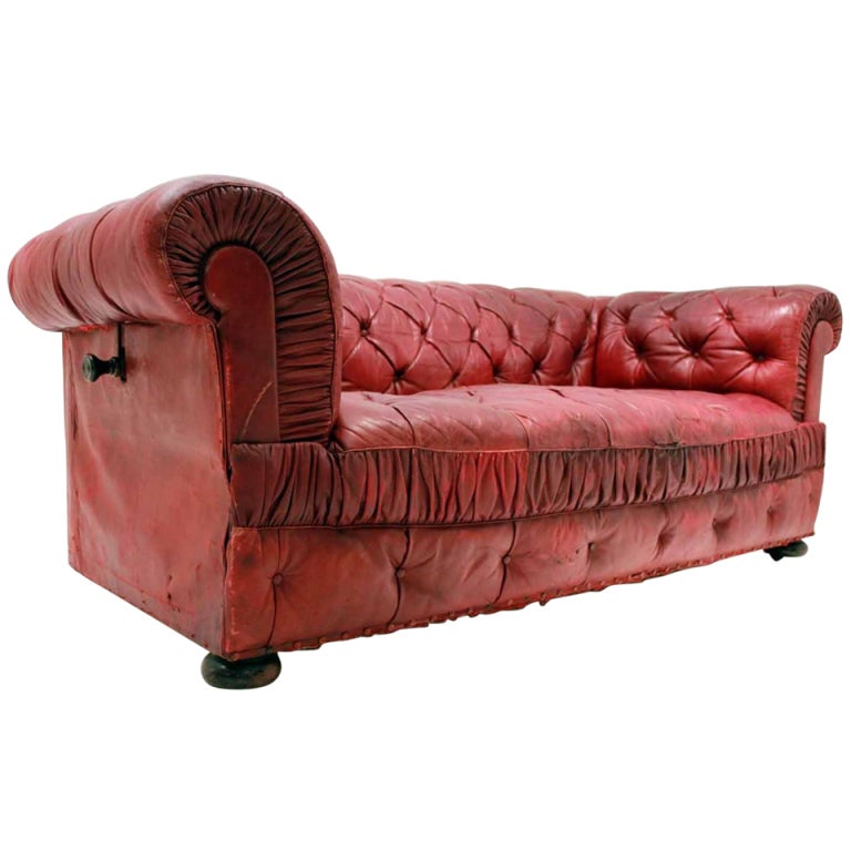 A Large Country House Red Moroccan Chesterfield Sofa at 