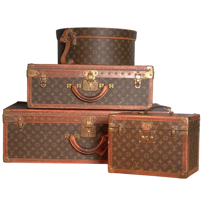 &quot;Louis Vuitton&quot;, 20th century. A set of four hardsided luggage cases at 1stdibs