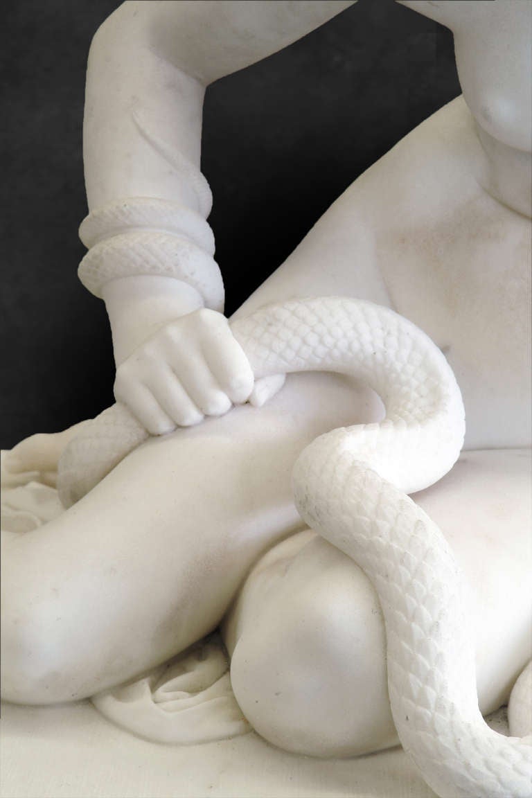 Antique Italian Marble figure "The Nymph and The Snake" image 5