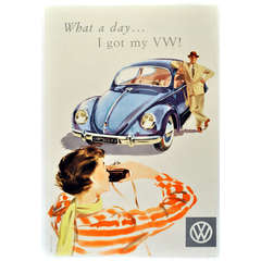 Meados do século Fusca cartaz publicitário do carro: O que um dia ... Eu tenho o meu VW!