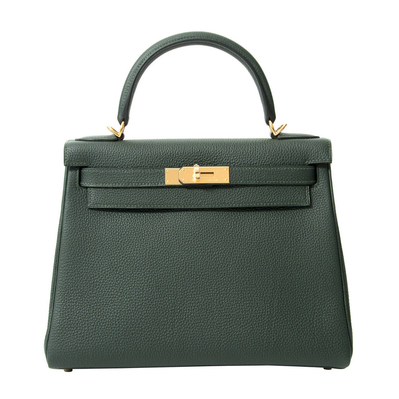 BRAND NEW Hermès Kelly Bag 28 Togo Vert Fonce GHW With Shoulder Strap at 1stdibs