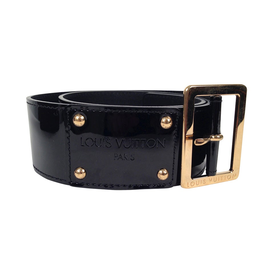 Louis Vuitton Black Patent Leather Belt at 1stdibs