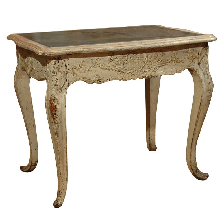 French Cabriole Leg Table with Slate Top at 1stdibs