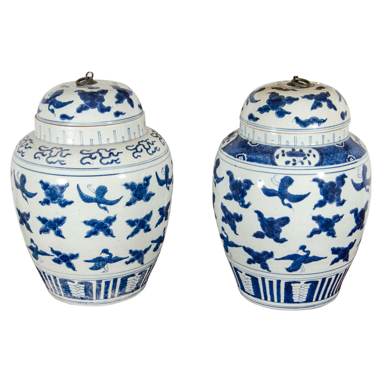 Pair of Chinese export porcelain ginger jars, mid-20th century