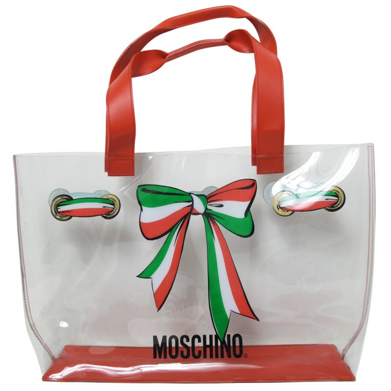 Moschino clear plastic tote bag