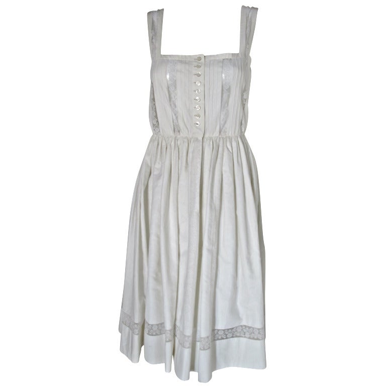 Lanvin Haute Couture Cotton and Lace Sun Dress at 1stdibs