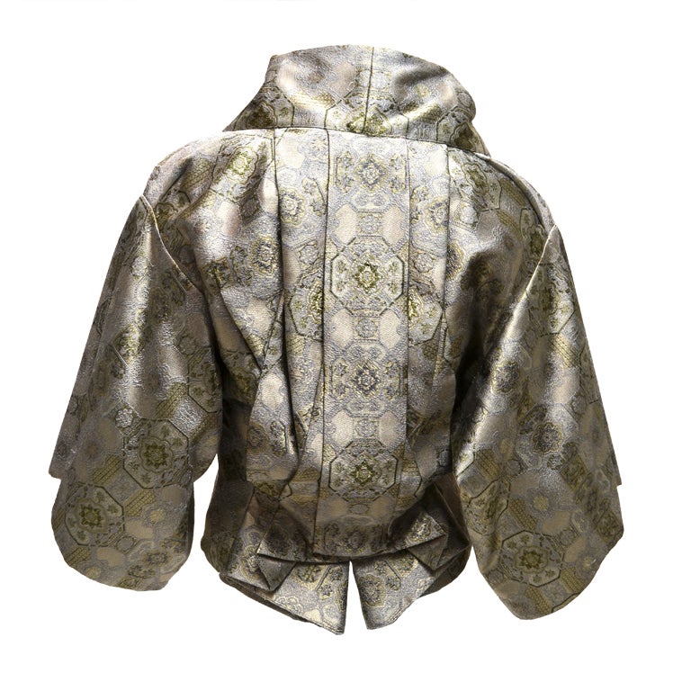 Back view, Alexander McQueen gold brocade silk blend kimono jacket, 2003