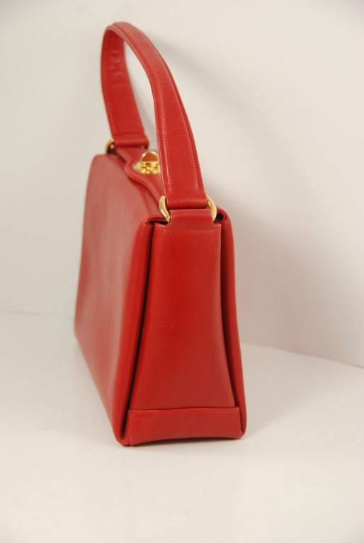 Vintage Gucci Red Leather Handbag image 3