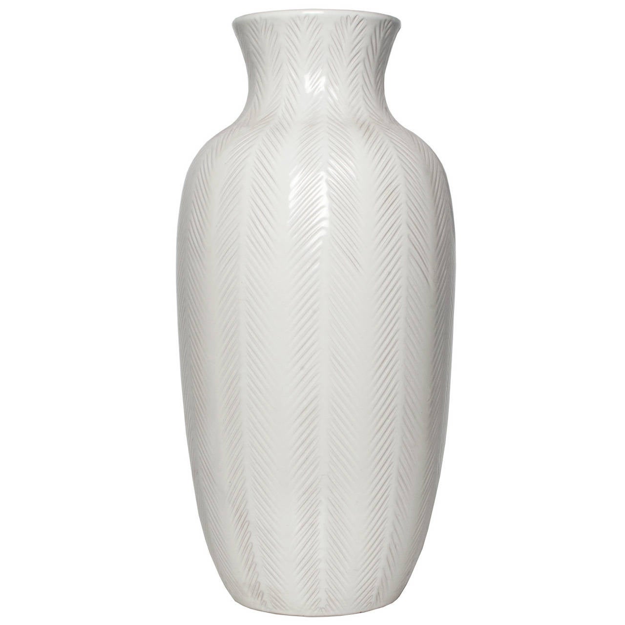 Large Swedish Art Deco, White Ceramic Vase by Anna-Lisa Thomson, circa 1930s