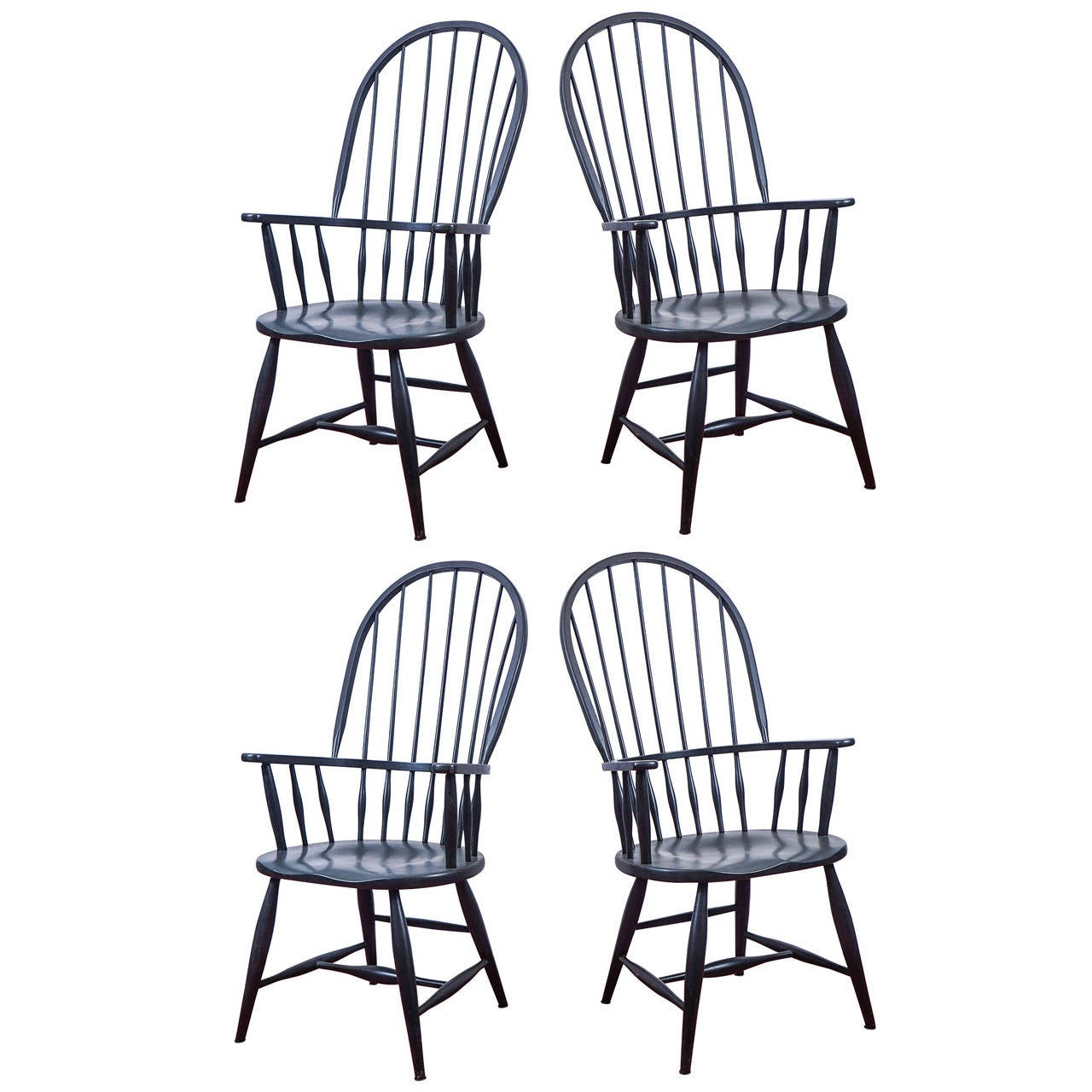 Set of four Windsor armchairs, early 20th century