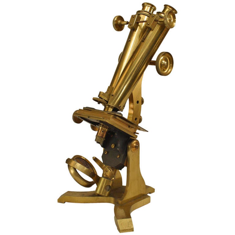 Victorian Brass Microscope, Late 19th Century
