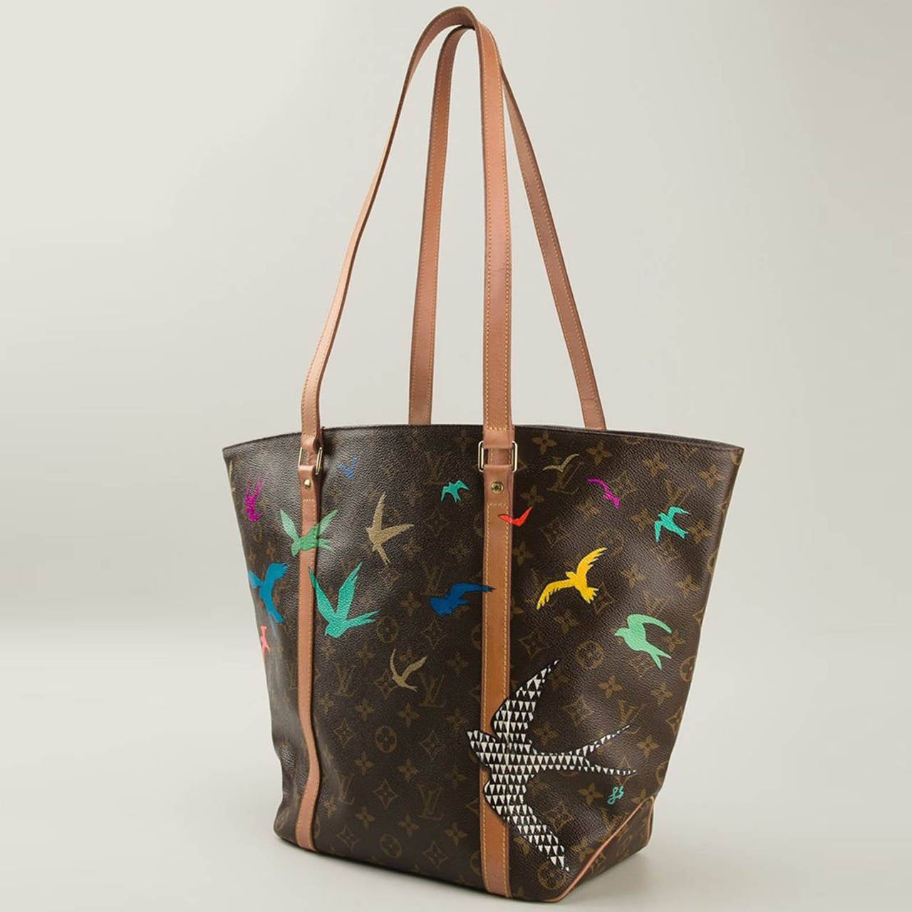 Louis Vuitton Hand Painted Monogram Shopper Bag at 1stdibs